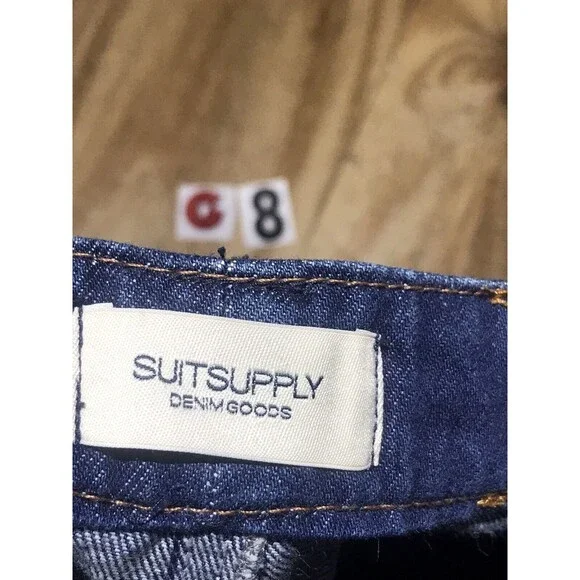 SUITSUPPLY Candiani Jeans Men 32 Blue Denim Cotton Button Fly Made in Italy @G8